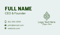 Green Leaf Outline Business Card Design