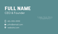 Elegant White Wordmark Business Card
