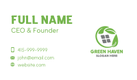 Green Leaves & Squares Business Card Image Preview