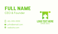 Green Cannabis Bookmark Business Card Design