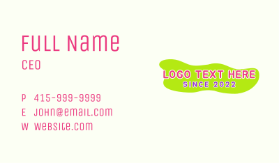 Cute Playful Wordmark Business Card