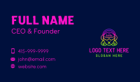 Neon DJ Party Girl  Business Card Design