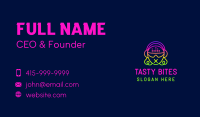 Neon DJ Party Girl  Business Card