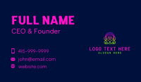 Neon DJ Party Girl  Business Card