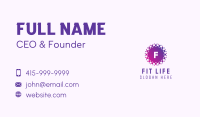 Purple Pixel Circle Letter Business Card