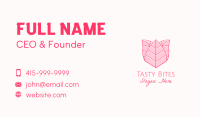 Pink Rose Line Art Business Card