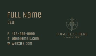 Sword Justice Lawyer Business Card Image Preview