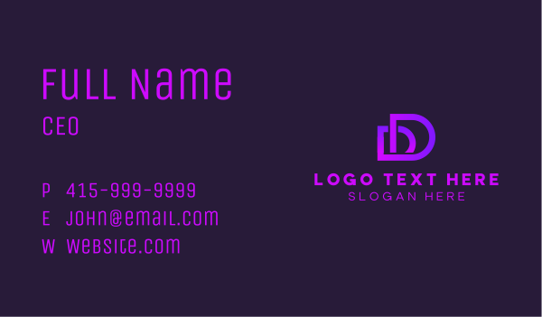Professional Letter D  Business Card Design Image Preview