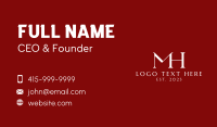 Elegant Monogram M & H Business Card