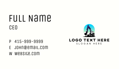 Backhoe Construction Digger Business Card Image Preview
