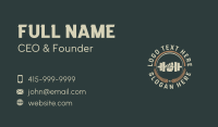 Dumbell Gym Emblem Business Card