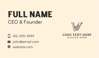 Modern Business Letter W Business Card