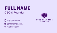 Violet Bat Mascot Lettermark Business Card