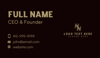 Gold Monogram H & H Business Card Design