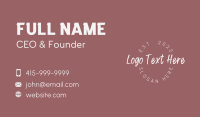 White Feminine Wordmark Business Card