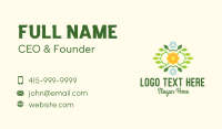 Flower & Leaves Wreath  Business Card Design