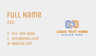 Simple Photography Camera Business Card