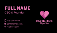 Pink Flaming Heart Business Card