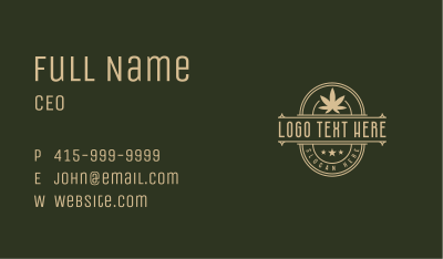 Elegant Cannabis Badge Business Card