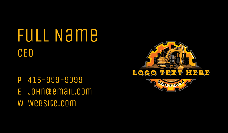 Excavation Business Card example 4