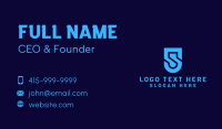 Cyber Security Shield Letter S Business Card