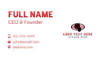 Red Motorcycle Oval Sunburst Business Card