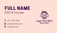 Smart Girl Cartoon Business Card Design