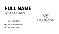 Signature Fashion Designer Brand Letter U  Business Card
