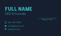 Generic Neon Wordmark Business Card