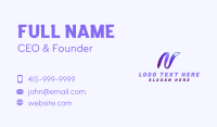 Curvy Tail Letter N Business Card Design
