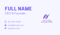 Curvy Tail Letter N Business Card