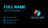 Flame Ice Hexagon Business Card