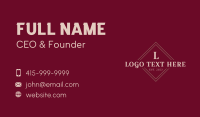 Classic Elegant Letter Business Card