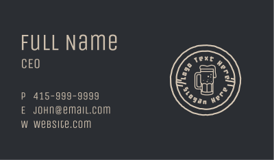 Beer Brewery Emblem Business Card