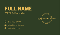 Gold Business Circle Wordmark Business Card
