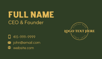 Gold Business Circle Wordmark Business Card Design
