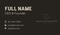 Gold Antique Balance Scale Business Card