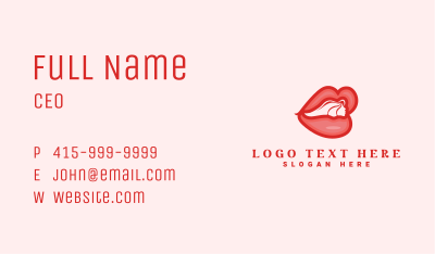 Sexy Woman Lips Business Card
