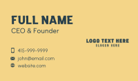 Rustic Brand Wordmark Business Card