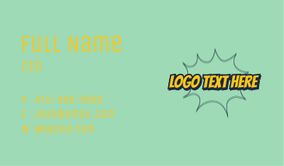 Pop Art Text Wordmark  Business Card