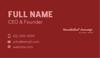 Cursive Shadow Wordmark Business Card