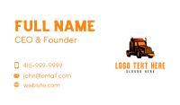 Orange Trailer Truck Business Card Design