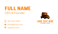 Orange Trailer Truck Business Card