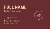 Stylish Script Emblem Lettermark Business Card