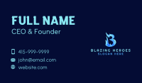 Blue Fire Letter B Business Card Image Preview