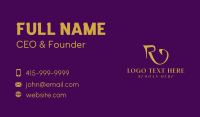 Gold Elegant Letter R Business Card Design