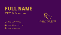 Gold Elegant Letter R Business Card