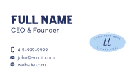 Blue Simple Badge Lettermark Business Card