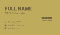 Rustic Fashion Wordmark Business Card