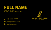 Golden Guitar Letter Z  Business Card Design